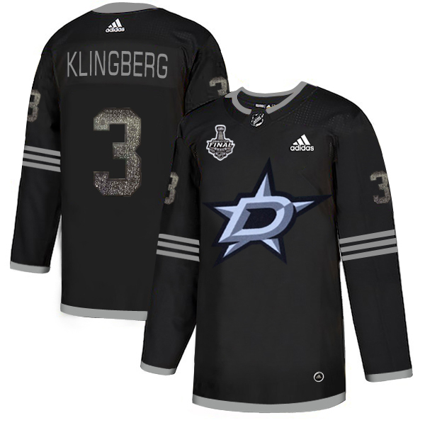 Adidas Men Dallas Stars #3 John Klingberg Black Authentic Classic 2020 Stanley Cup Final Stitched NHL Jersey